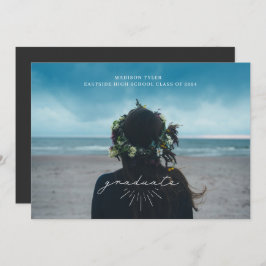 Lijn Kunst Wit het Afstuderen Horizontale Foto van Aankondiging