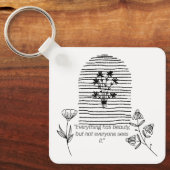  LIJN KUNSTBLOEM MET QUOTE SLEUTELHANGER (Voorkant)