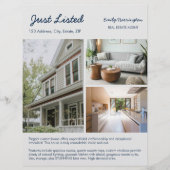 Lijn Kunstlijst Navy Vastgoedmakelaar Flyer (Voorkant)