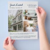 Lijn Kunstlijst Navy Vastgoedmakelaar Flyer (Hand)