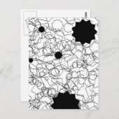 Lijn Kunstpotlood Schets Abstract ontwerp Papier t Briefkaart (Voorkant / Achterkant)