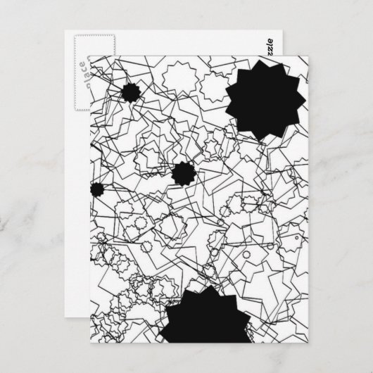 Lijn Kunstpotlood Schets Abstract ontwerp Papier t Briefkaart (Voorkant / Achterkant)