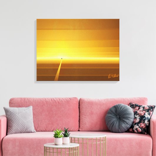 Lijn lopen canvas afdruk (Insitu (Woonkamer))