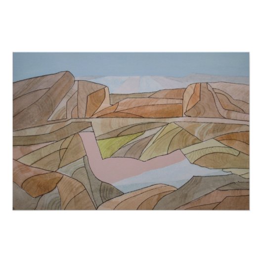 Lijn met verloren Waterverf Lijn afdrukken (Voorkant)