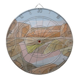 Lijn met verloren Waterverf Lijn afdrukken Dartbord