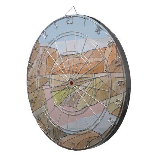 Lijn met verloren Waterverf Lijn afdrukken Dartbord (Voorkant Rechts)