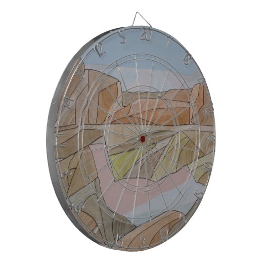 Lijn met verloren Waterverf Lijn afdrukken Dartbord (Voorkant Links)