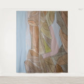 Lijn met verloren Waterverf Lijn afdrukken Wandkleed (Voorkant)