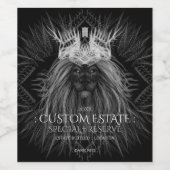 Lijn met zwarte-waslabel voor kroonmonogram wijn etiket (Enkel label)