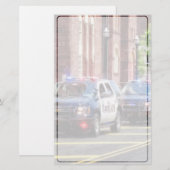 Lijn politieauto's briefpapier (Voorkant / Achterkant)