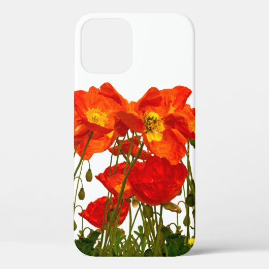 Lijn rode papaver, geïsoleerd, achtergrond, schoon Case-Mate iPhone case (Achterkant)