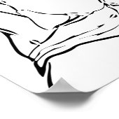 Lijn Teken Muslim Girl Hijab Arab Woman geïsoleerd Poster (Hoek)