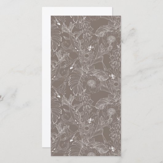 Lijn tropische bloemen en palmbladeren. aankondiging (Voorkant / Achterkant)