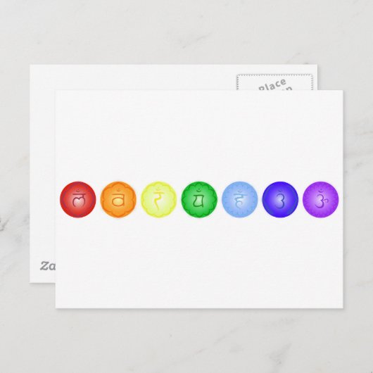 Lijn van 7 Chakras Briefkaart (Voorkant / Achterkant)