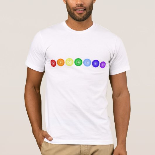 Lijn van 7 Chakras T-shirt (Voorkant)