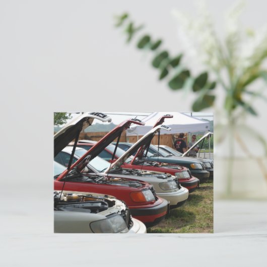 Lijn van auto's briefkaart (Staand voorkant)