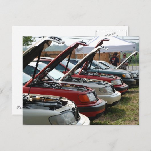 Lijn van auto's briefkaart (Voorkant / Achterkant)