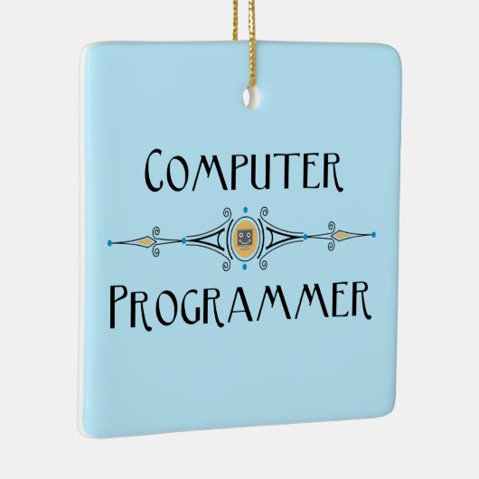 Lijn van computerprogrammeur keramisch ornament (Rechts)