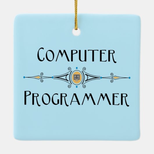 Lijn van computerprogrammeur keramisch ornament (Achterkant)