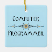 Lijn van computerprogrammeur keramisch ornament (Voorkant)