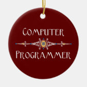 Lijn van computerprogrammeur keramisch ornament (Voorkant)