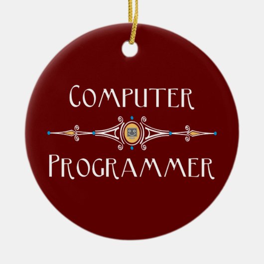 Lijn van computerprogrammeur keramisch ornament (Voorkant)