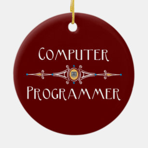 Lijn van computerprogrammeur keramisch ornament