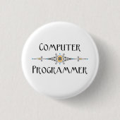 Lijn van computerprogrammeur ronde button 3,2 cm (Voorkant)