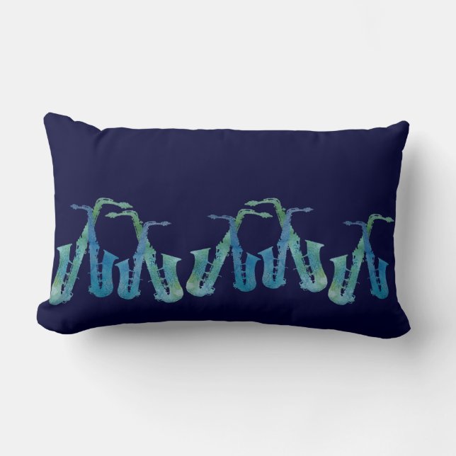 Lijn van Cool Blue Saxophones Kussen (Voorkant)