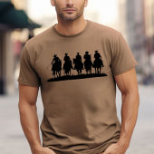 Lijn van cowboys te paard t-shirt