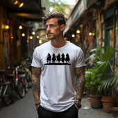 Lijn van cowboys te paard t-shirt