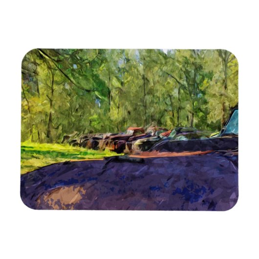 Lijn van de Abstracte oude wagens en vrachtwagens Magneet (Horizontaal)