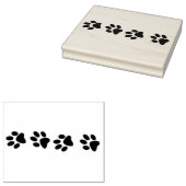 Lijn van effen kattenpootafdrukken rubberstempel (Gestempeld)