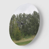 Lijn van hellende bomen landschap wandklok (Hoek)