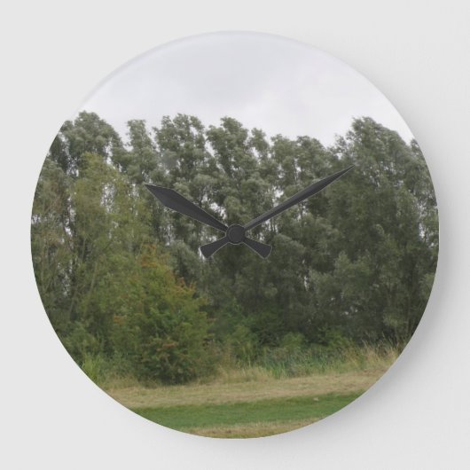 Lijn van hellende bomen landschap wandklok (Voorkant)