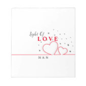 Lijn van het hart Licht van de liefde Notitieblok (Voorkant)