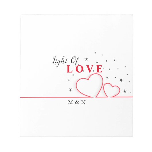 Lijn van het hart Licht van de liefde Notitieblok (Voorkant)