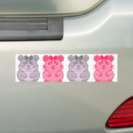 Lijn van pixel multikleur cartoon hamsters bumpersticker
