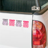 Lijn van pixel multikleur cartoon hamsters bumpersticker (Op Truck)