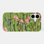 Lijn van Roze Waterlelies iPhone 16 Hoesje (Achterkant horizontaal)