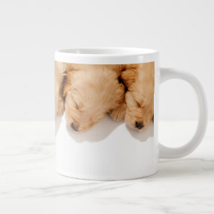 Lijn van Slaapende Golden Retriever Puppies Grote Koffiekop