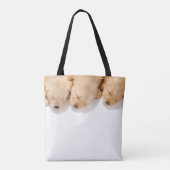 Lijn van Slaapende Golden Retriever Puppies Tote Bag (Achterkant)