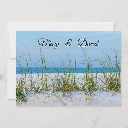 Lijn van Zee haver in de uitnodiging voor witte za (Achterkant)