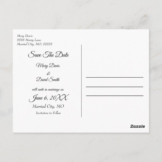 Lijn van Zee haver in wit zand sparen de datum Briefkaart (Achterkant)