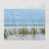 Lijn van Zee haver in wit zand sparen de datum Briefkaart (Voorkant)