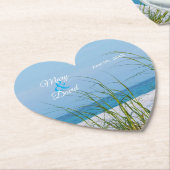 Lijn van Zee haver in wit zand-witbruinpapier Kartonnen Onderzetters (Gekanteld)