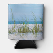 Lijn van Zee haver in witte zand Blikjeskoeler (Voorkant)