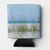 Lijn van Zee haver in witte zand Blikjeskoeler (Achterkant)