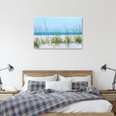 Lijn van Zee haver in witte zand Canvas Afdruk (Insitu (Slaapkamer))