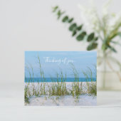 Lijn van Zee haver in witte zand denken aan jou Briefkaart (Staand voorkant)